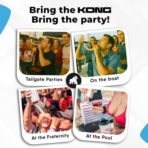 Kong Beer Bong pour-spout for fast, mess-free serving at events.