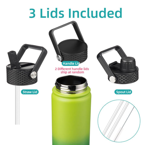Straw lid in use on Konokyo 18oz bottle for iced drinks