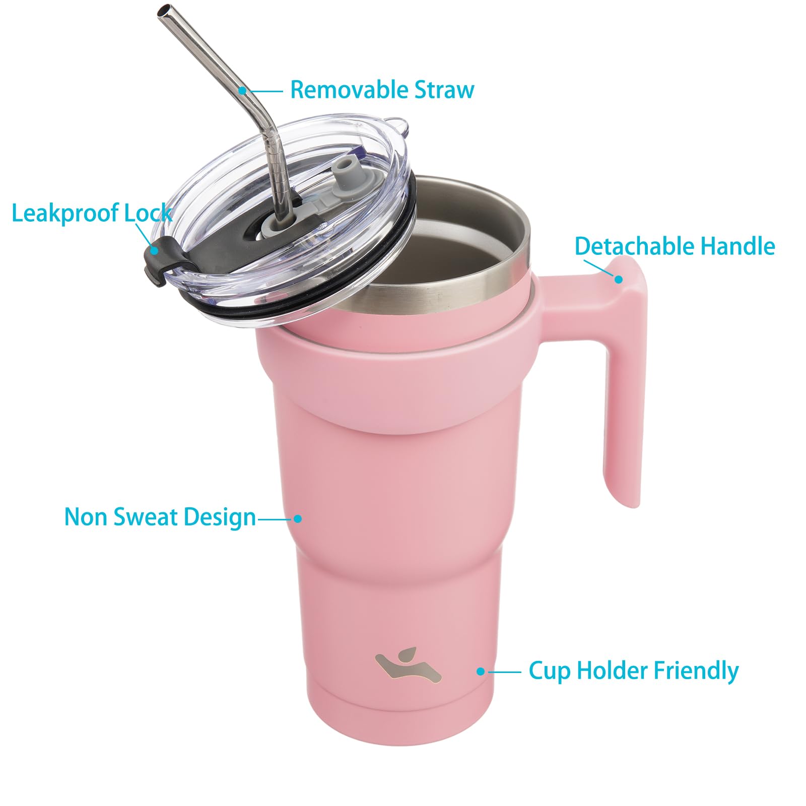 Konokyo 20oz tumbler lids and straws for mess-free drinking while traveling.