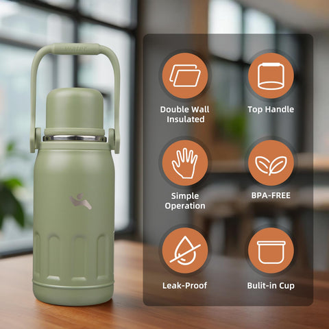 Konokyo 27 oz bottle with wide mouth for easy filling.