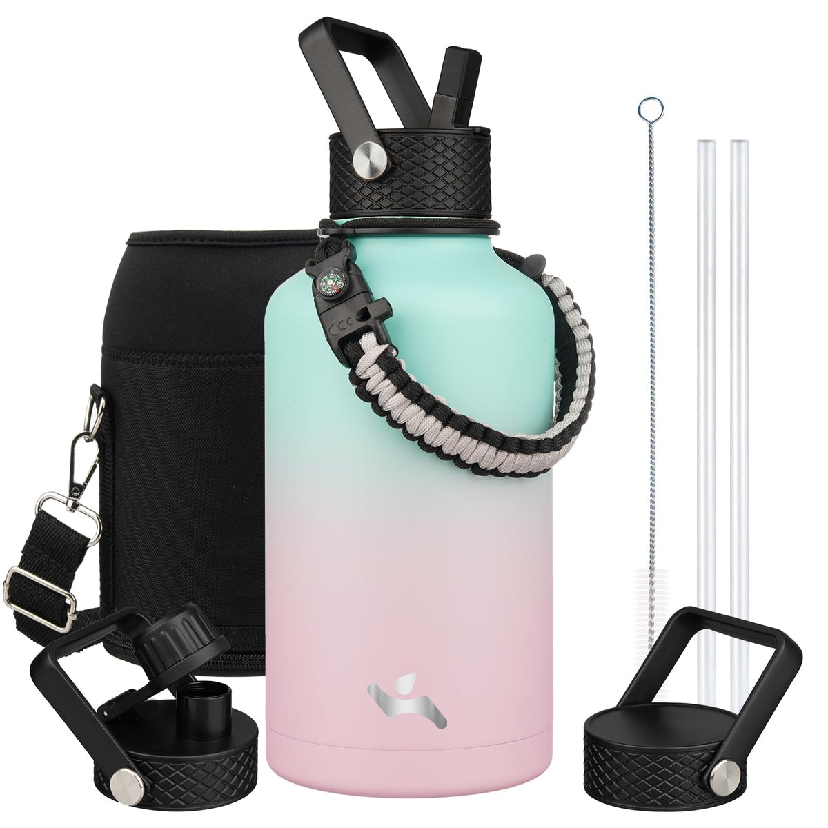 Konokyo 64oz three-lid cap set showcases versatility for hot and cold drinks.