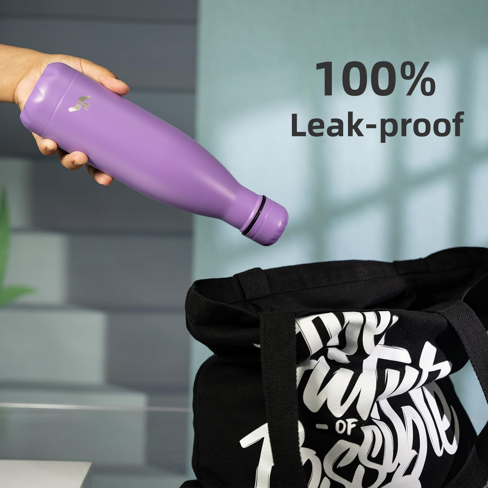 Konokyo bottle fits cup holders and backpack pockets for easy carry.