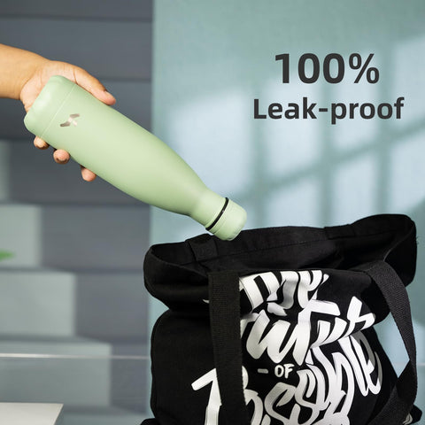 Konokyo bottle leak-proof design evidenced for secure bag travel.