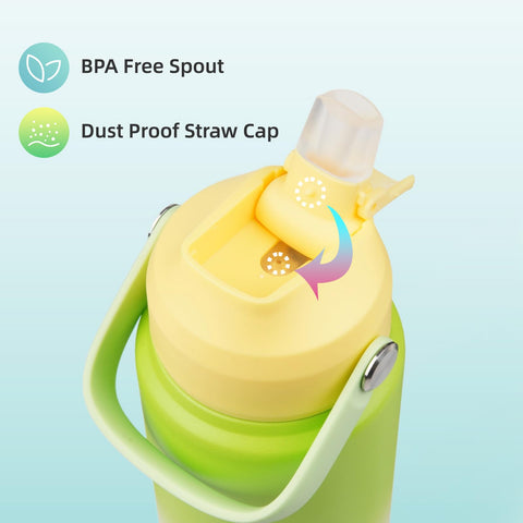 Konokyo lime bottle offers leak-proof spout design for secure sips during workouts.