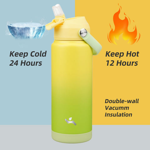 Konokyo bottle features non-sweat exterior in lime to avoid condensation and greasy surfaces.