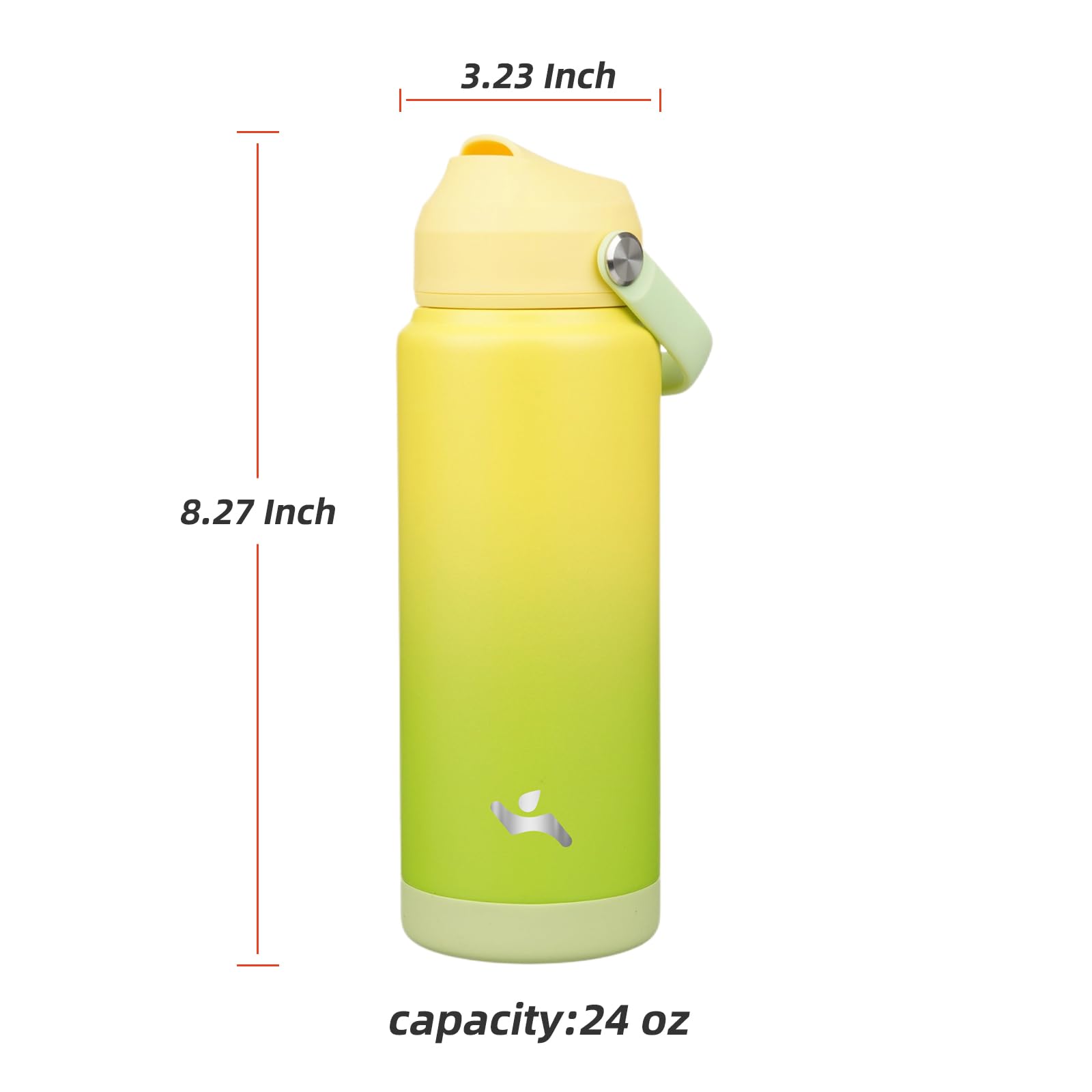Konokyo bottle with silicone handle in lime for easy carrying during workouts and travel.