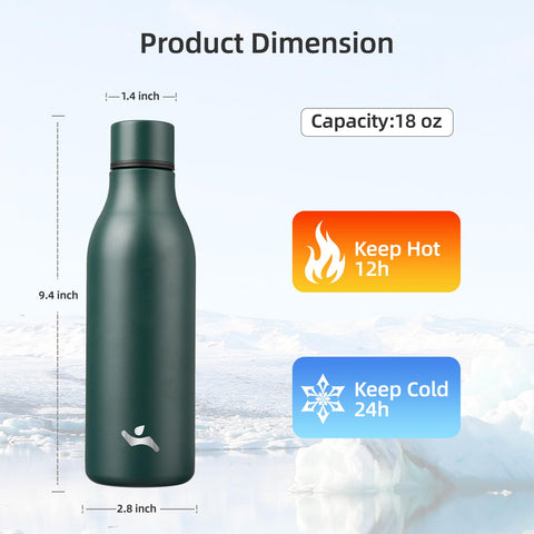 Konokyo bottle with wide strap enabling comfortable on the go transport.