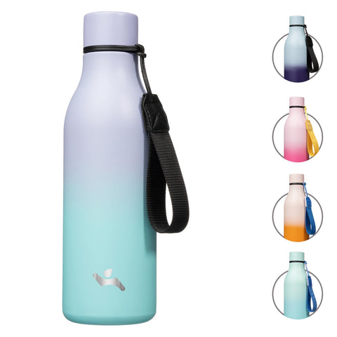 Konokyo insulated bottle with lavender green strap for easy carry