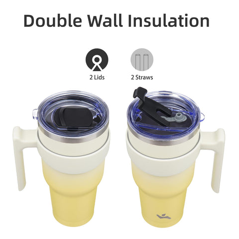 Konokyo insulated stainless steel tumbler maintains temperature on the move.