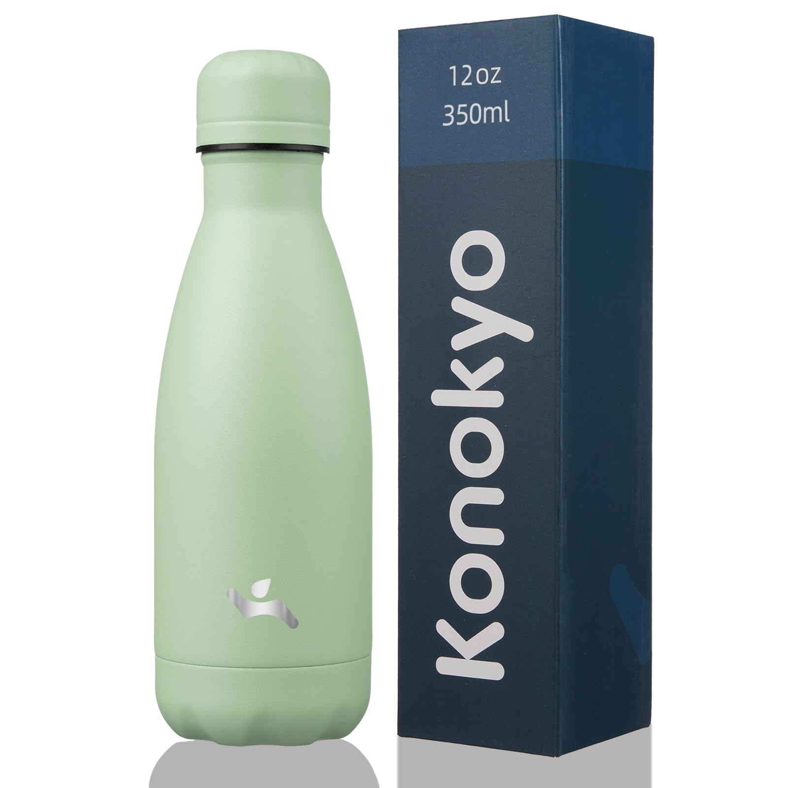 Konokyo 12oz Macaron Green insulated bottle for on-the-go hydration.