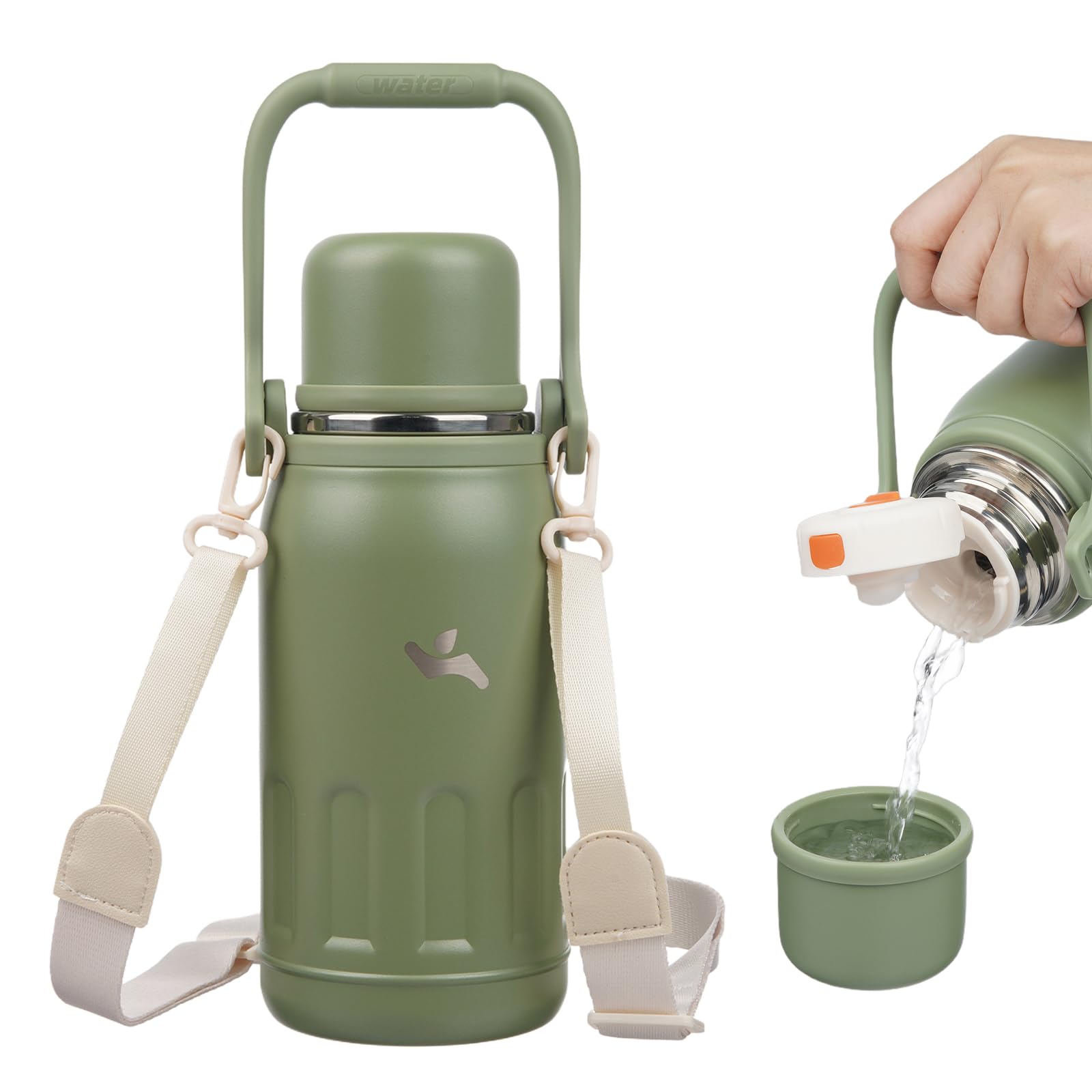 Konokyo insulated water bottle with handle for easy on-the-go hydration.