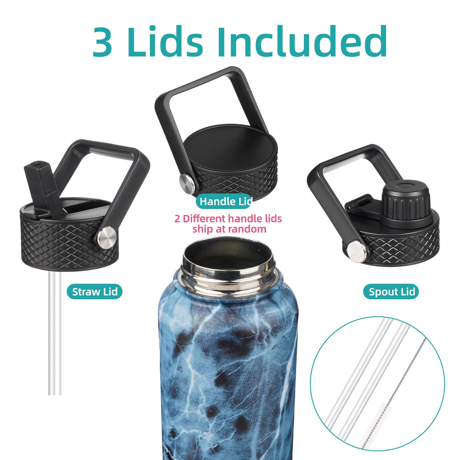 Konokyo Marble Ocean 22oz bottle double-wall insulation keeps beverages at the right temperature during workouts.