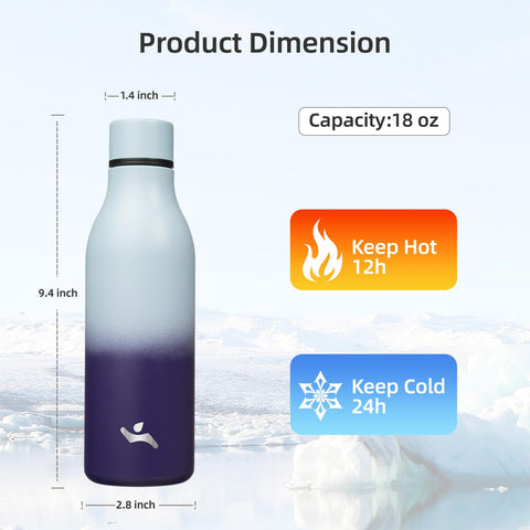 Konokyo Ocean Dream bottle with strap for easy on the go hydration