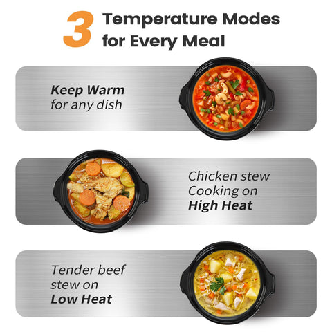 KOOC 2QT slow cooker control panel with clear settings.