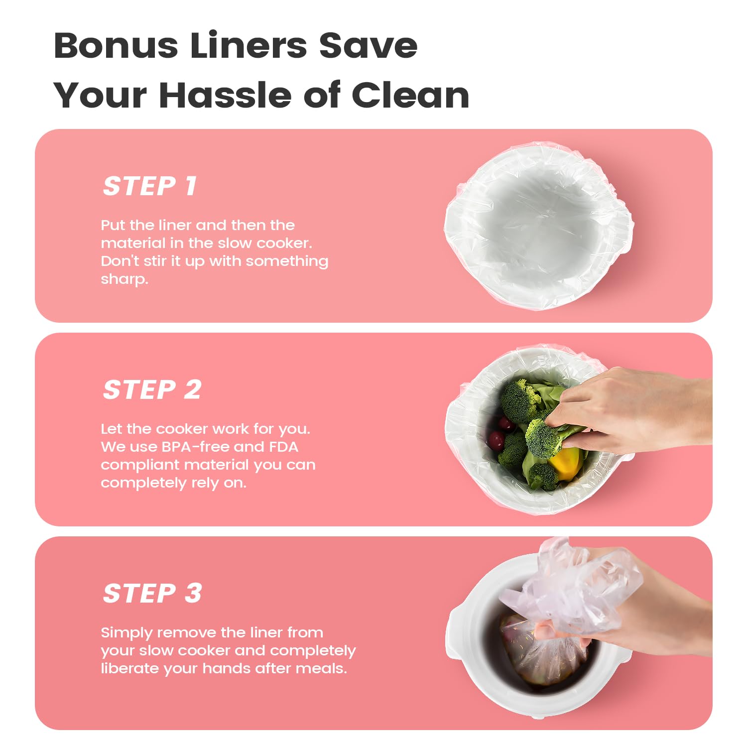 KOOC liners inside illustrate quick cleanup after family meals
