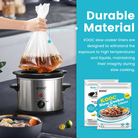 KOOC easy-cleanup liners reduce post-cook mess and time