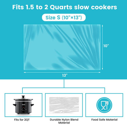 KOOC liners fit 1.5–2 quart pots for small cookers