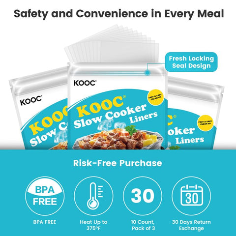 KOOC liner heat-resistant up to 375°F for versatile cooking