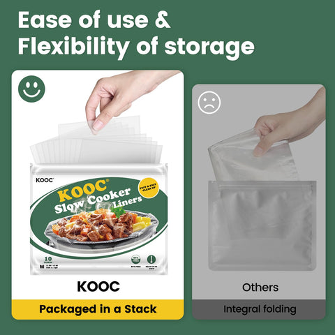 KOOC liners simplify cleanup, letting you serve faster.
