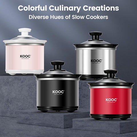 KOOC small slow cooker expandable collection offering color and size options.