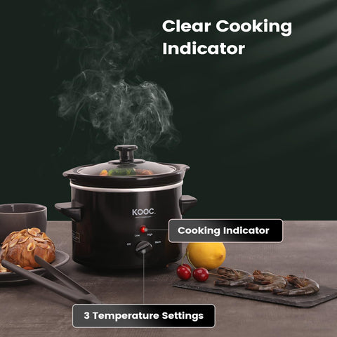 KOOC temperature settings illustrating versatile cooking options