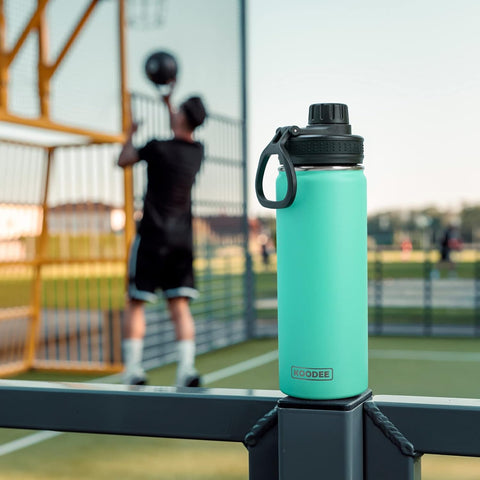 koodee water bottle with leakproof spout lid to prevent spills