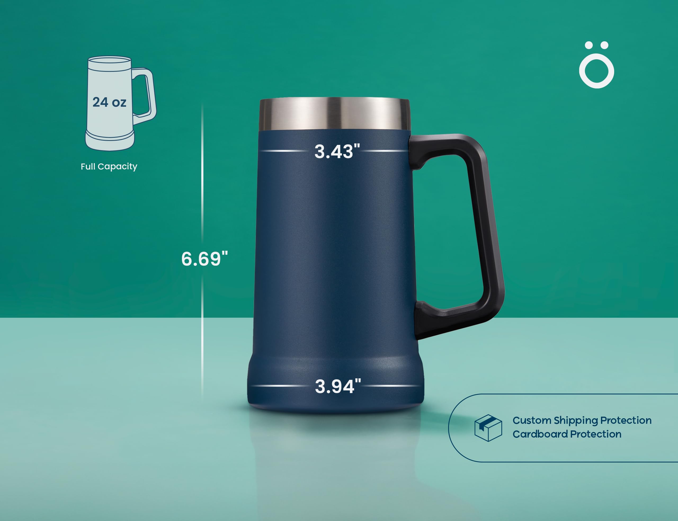 KooK navy blue finish mug ideal for travel and picnics.