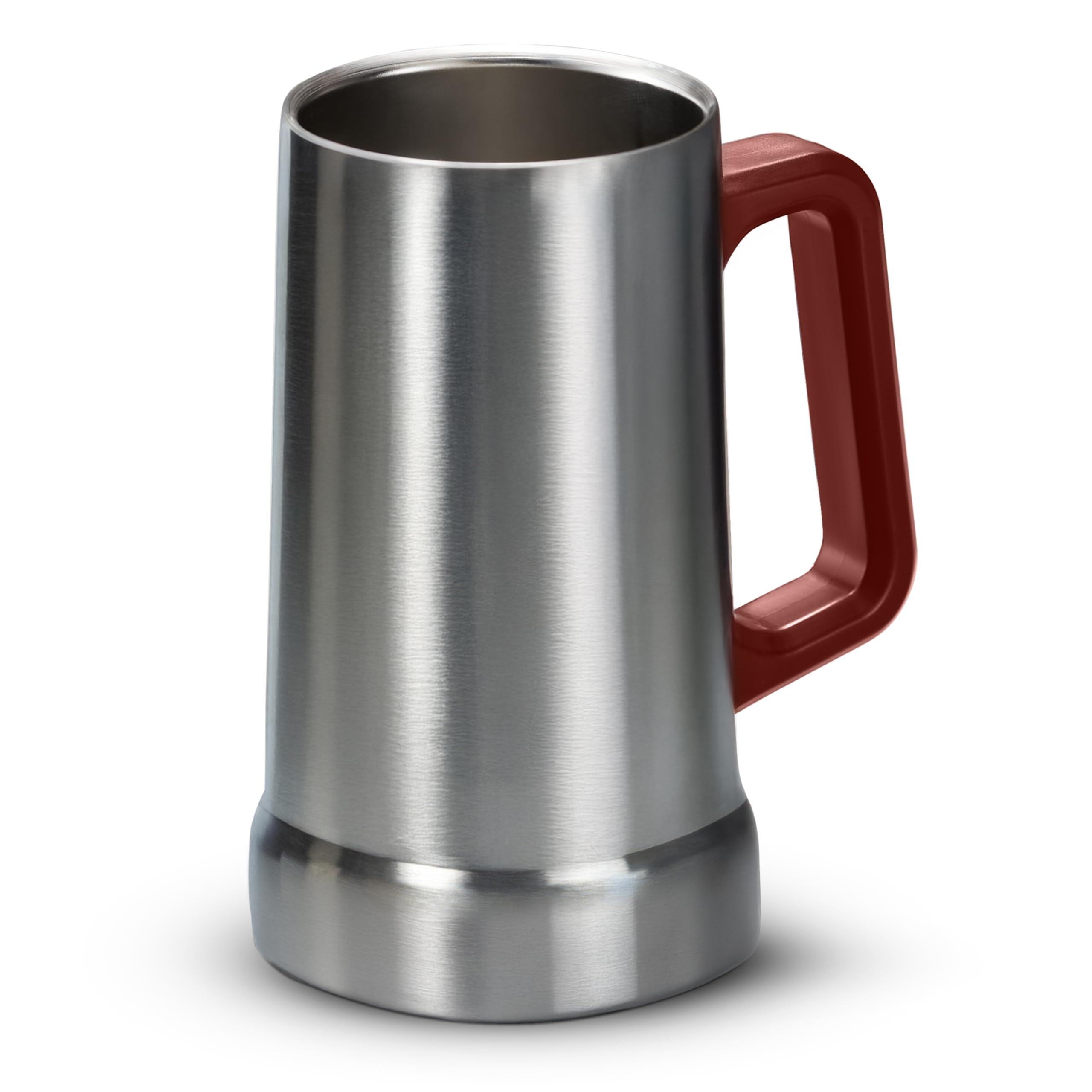 KooK beer stein in stainless steel keeps drinks at the right temperature outdoors.
