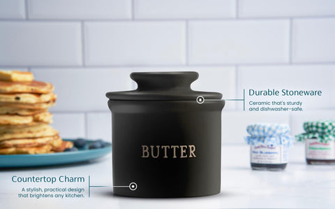 KooK Butter Crock on countertop, convenient spreadable butter within reach