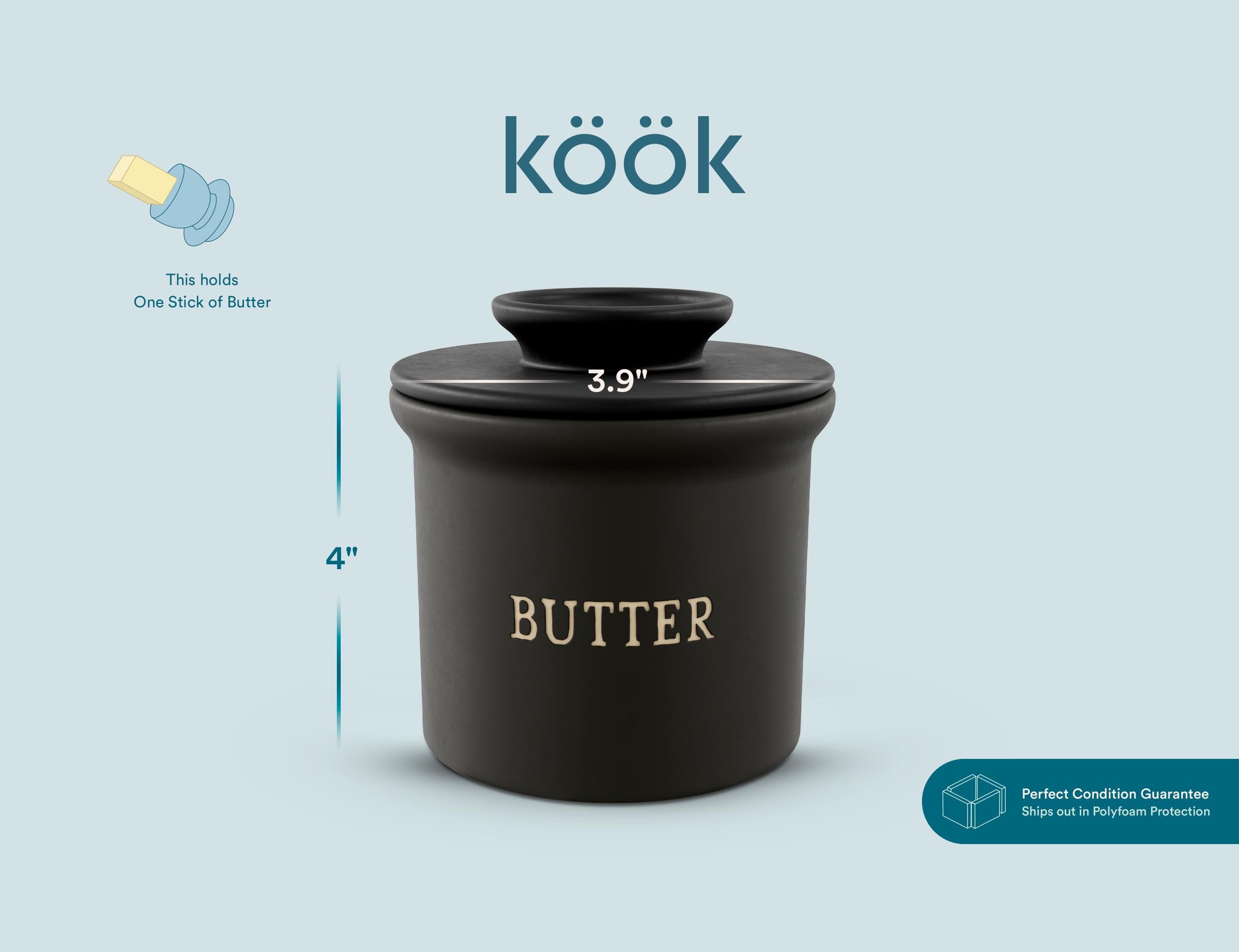 KooK Butter Crock water-based design keeps butter fresh at room temperature