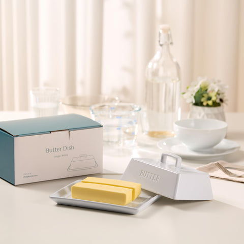 KooK butter dish holds two sticks, keeping butter ready to spread