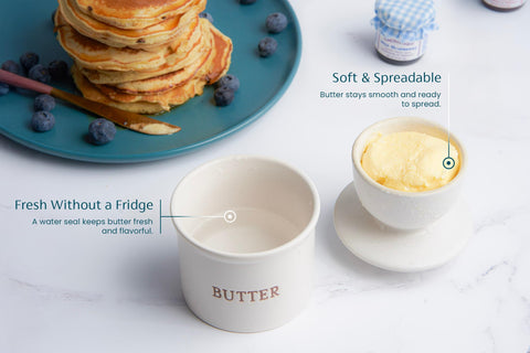 Kook Butter Keeper Dish embossed container adds subtle decor