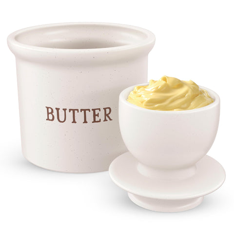 Kook Butter Keeper Dish lid shown side-down for serving ease