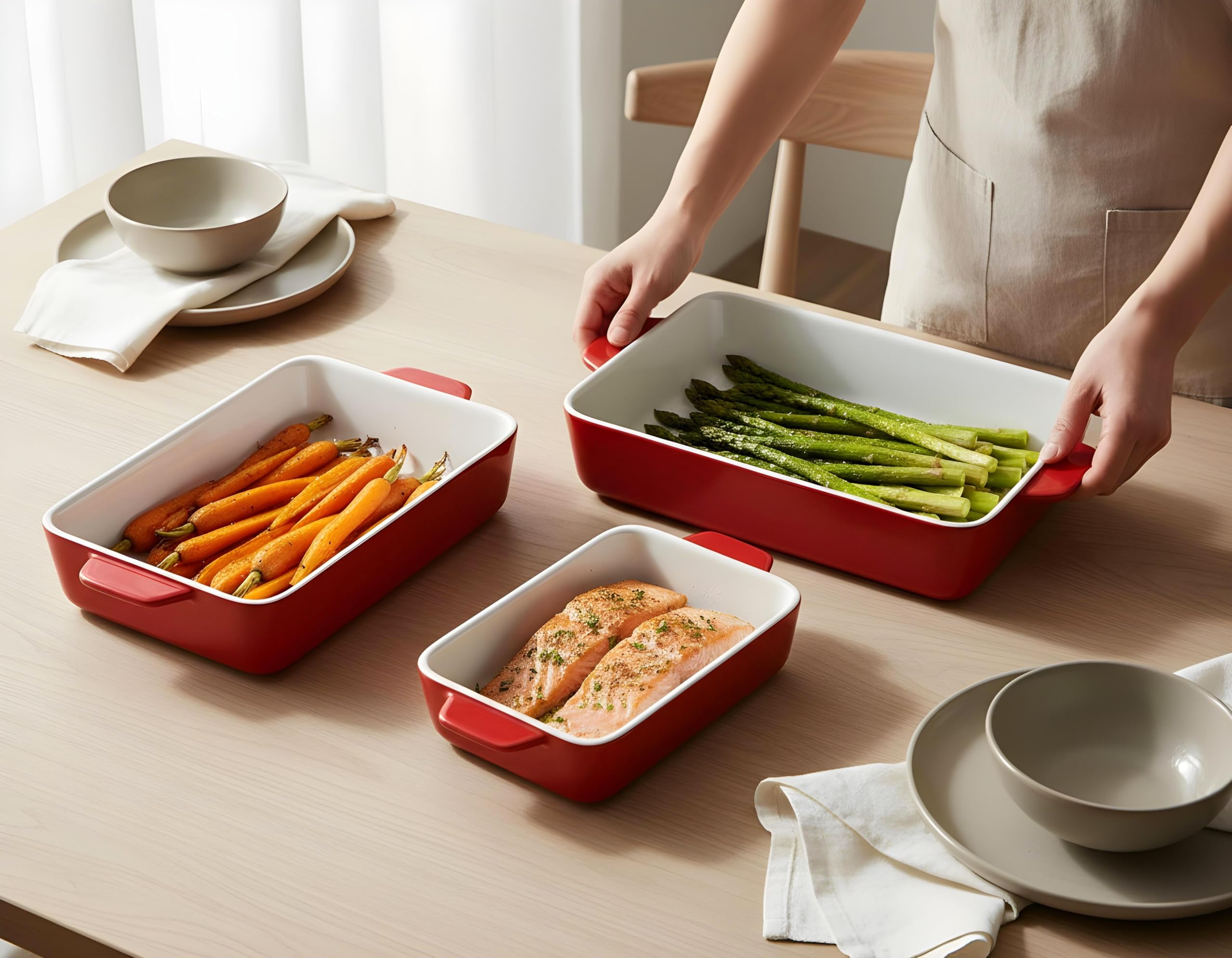 KooK ceramic bakeware set medium dish ideal for casseroles and sides