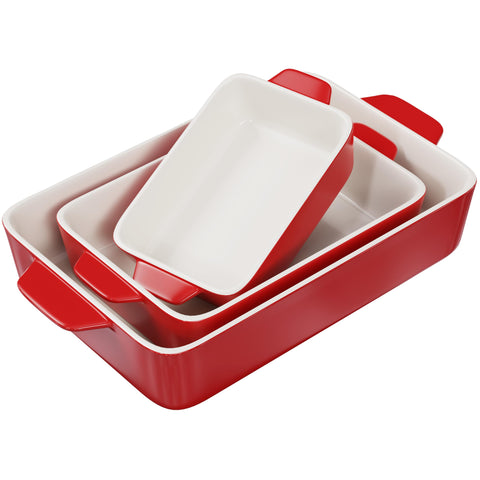KooK ceramic bakeware set small dish with handles for easy serving