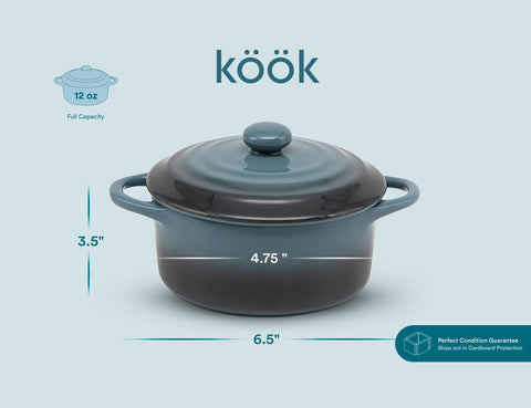 KooK chic ceramic mini cocottes add rustic charm to dinners.