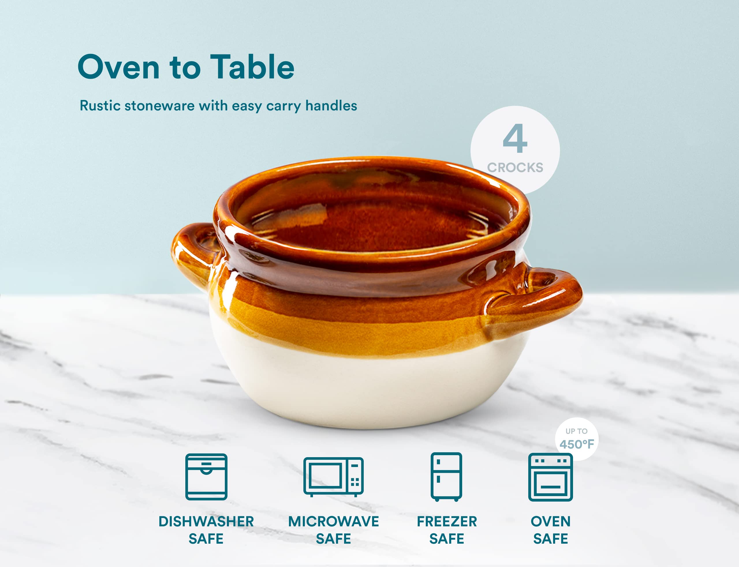 KooK durable ceramic bowls safe for microwave, oven and dishwasher.