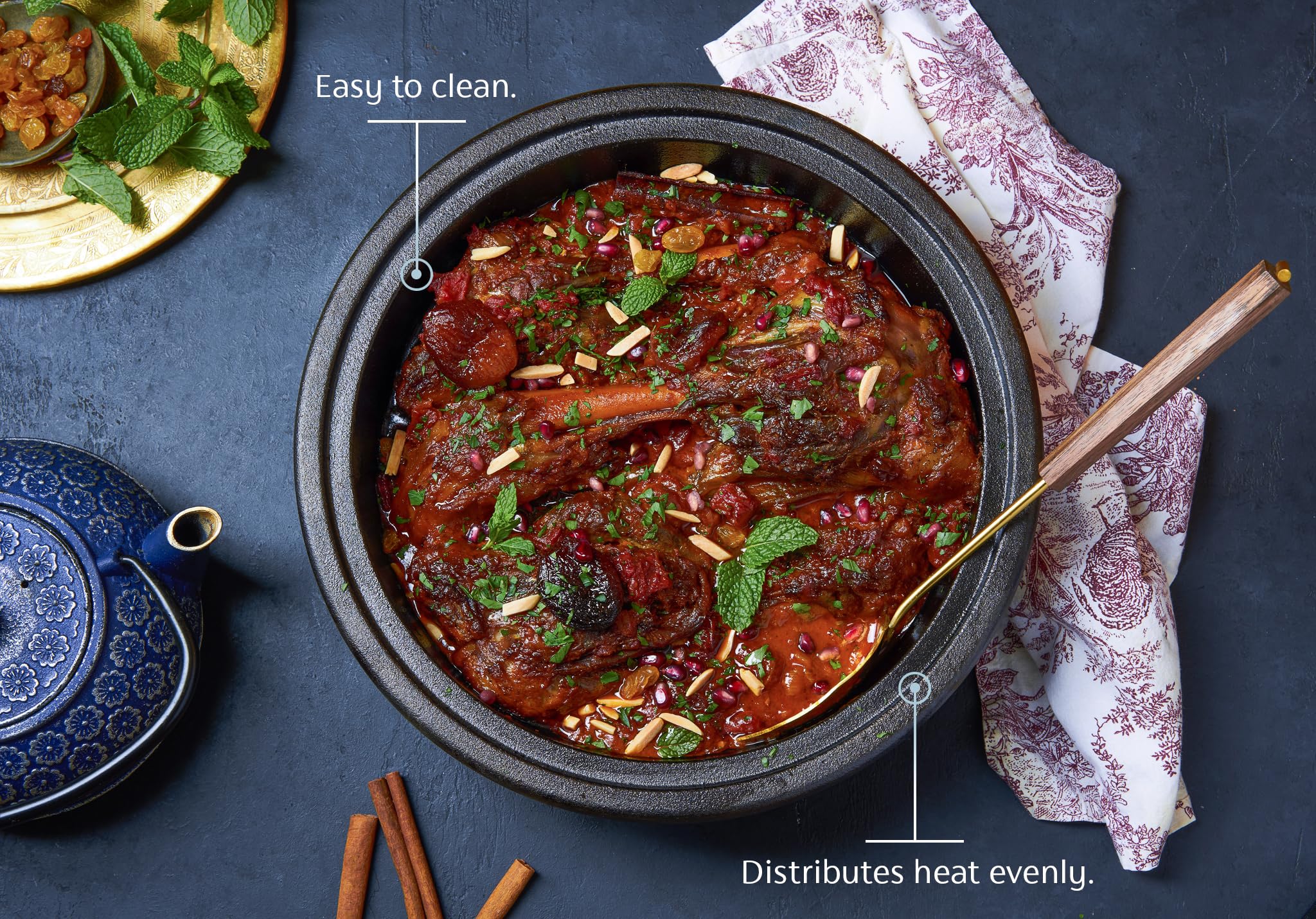 KooK enameled cast iron tagine suitable for oven