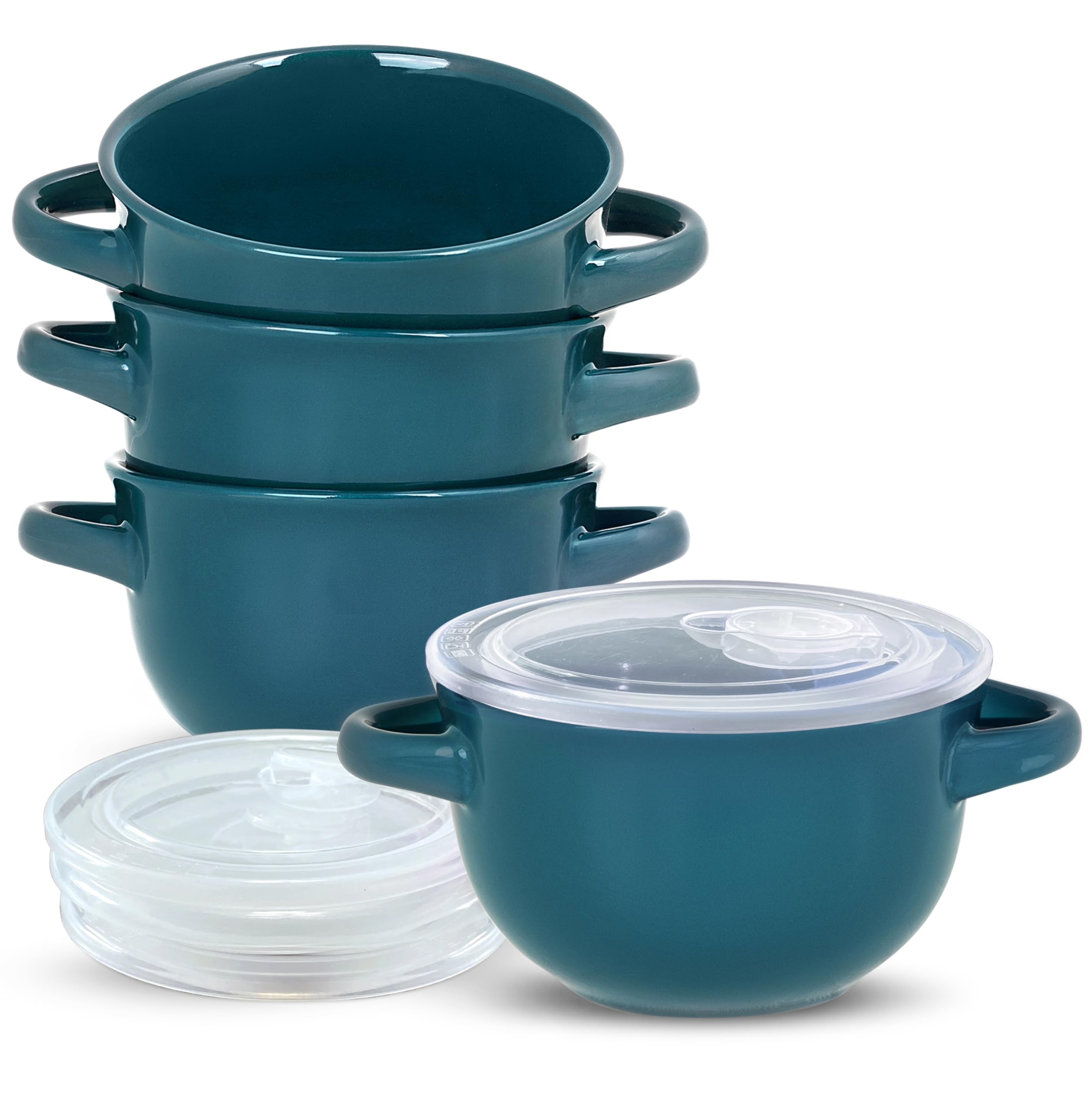 KooK French Onion Soup Bowls in teal for cozy single servings.