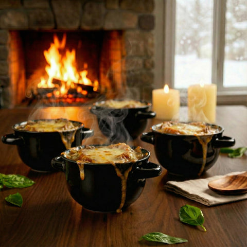KooK French Onion Soup Crock, oven-safe, ready for hot meals straight from the oven.