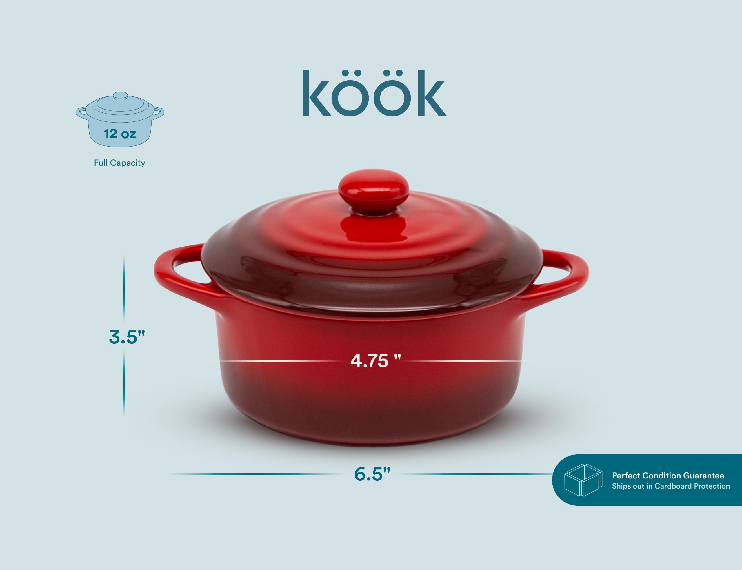 KooK fruit crumbles and stews serve beautifully in these cocottes.
