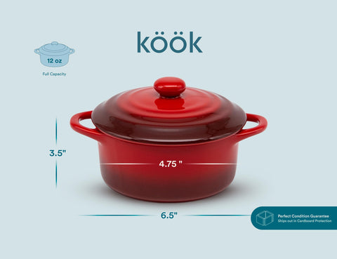 KooK fruit crumbles and stews serve beautifully in these cocottes.