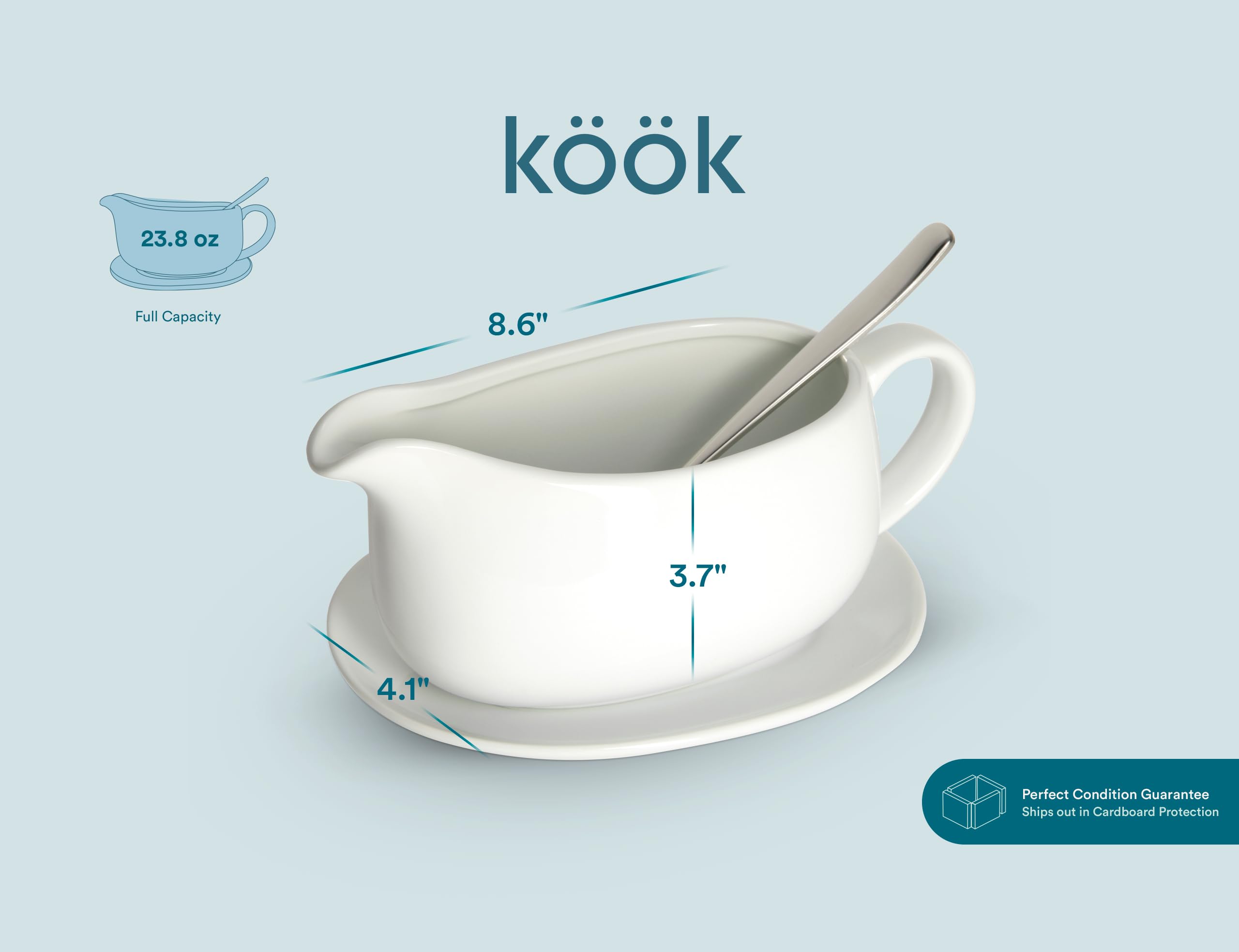 Kook Gravy Boat and saucer set suits holiday gatherings.