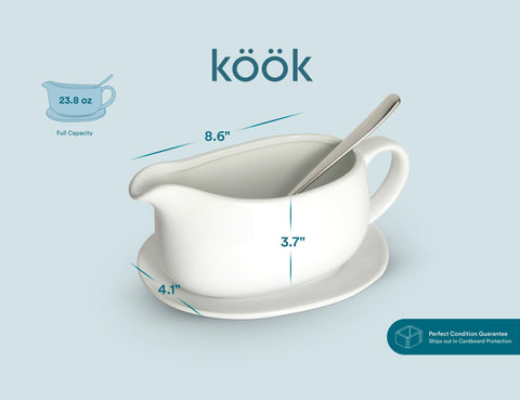 Kook Gravy Boat and saucer set suits holiday gatherings.