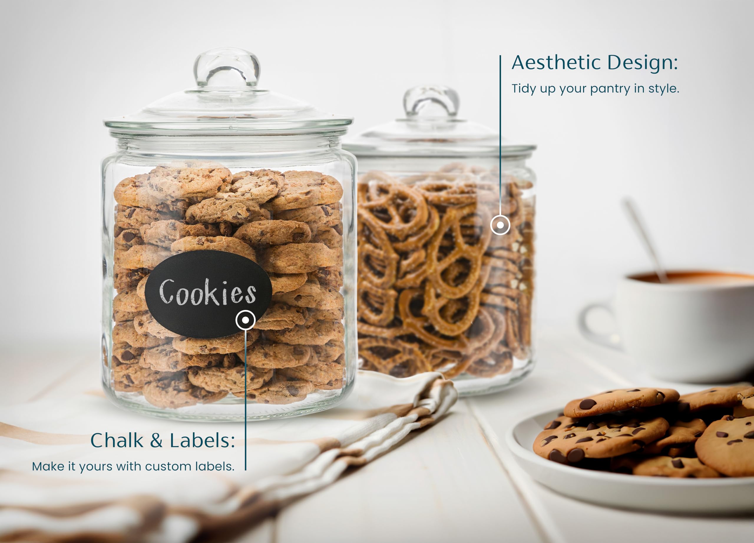 KooK label with chalk demonstrates easy decor and organization for custom pantry naming.