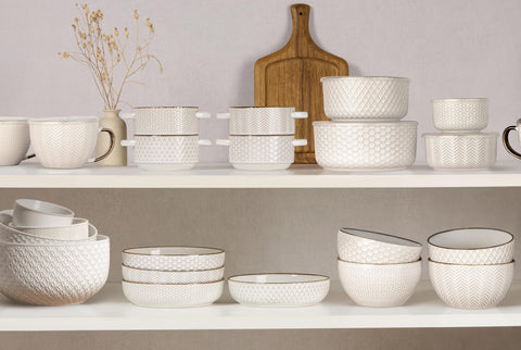 Kook Narbonne ivory microwave-safe bowls for quick meals and snacks
