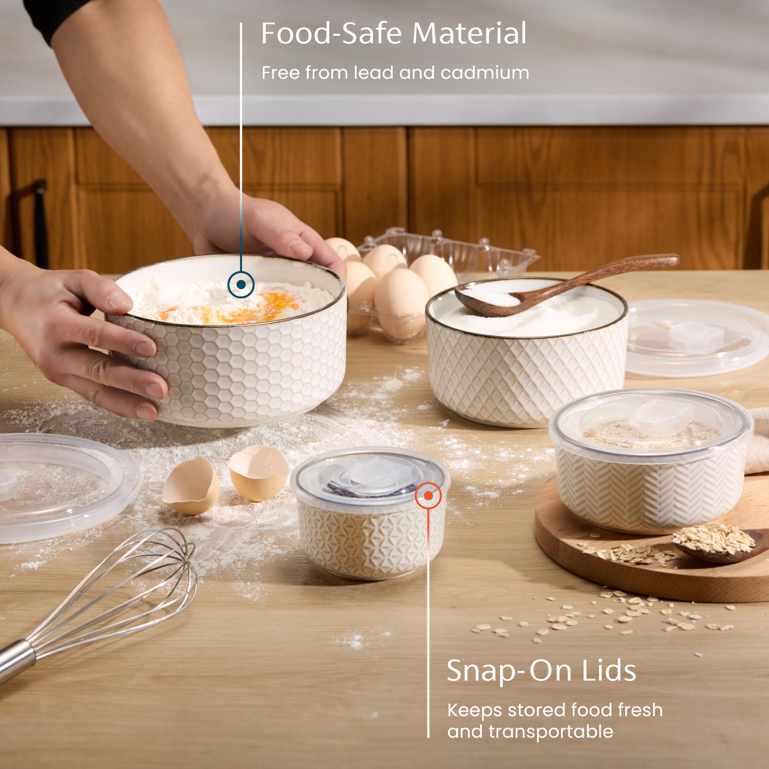 Kook Narbonne ivory nesting bowls save cabinet space while keeping essentials organized