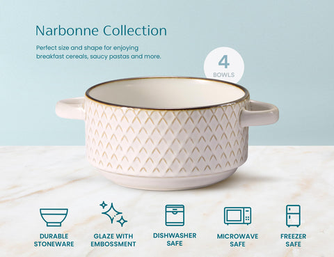 KooK Narbonne embossed geometry bowl for pasta, stews, and comforting hot bowls.