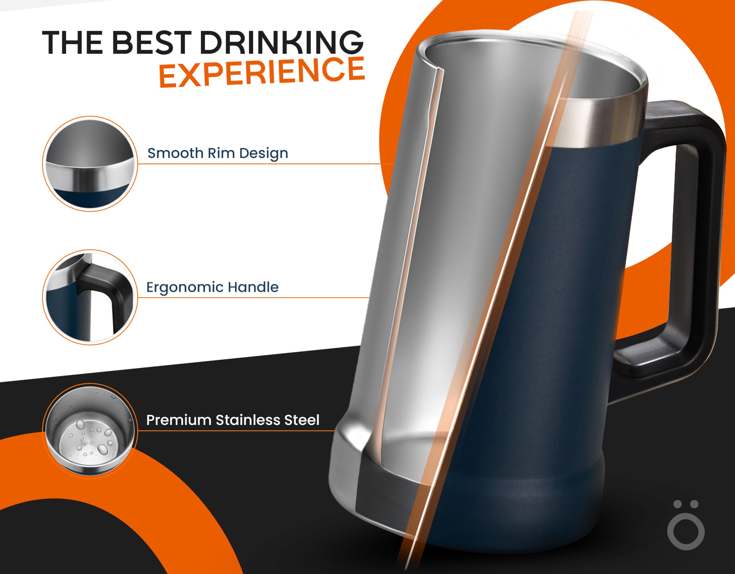KooK olive beer stein with 23.7oz capacity for generous servings