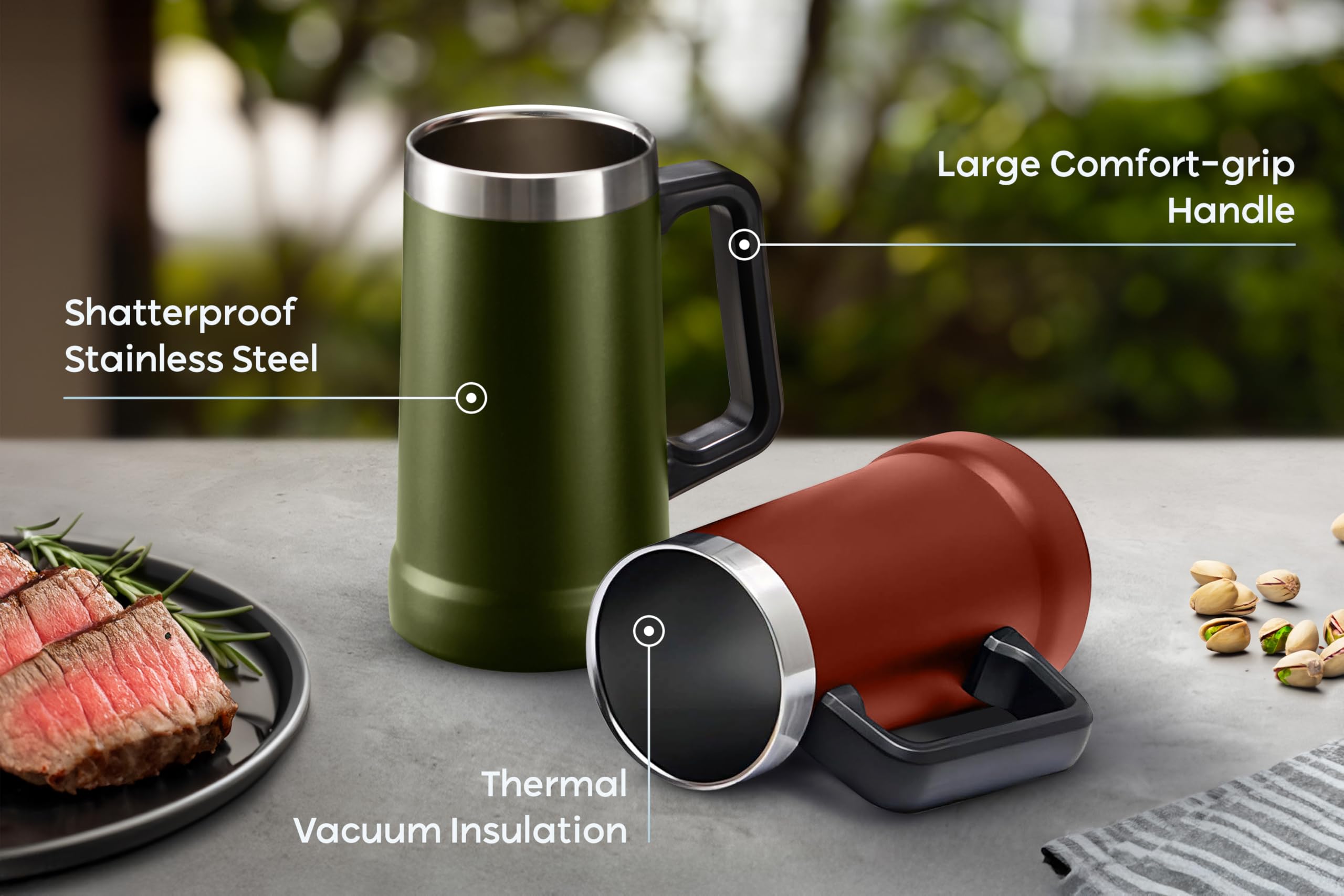 KooK olive shatterproof mug ideal for travel and outdoor adventures